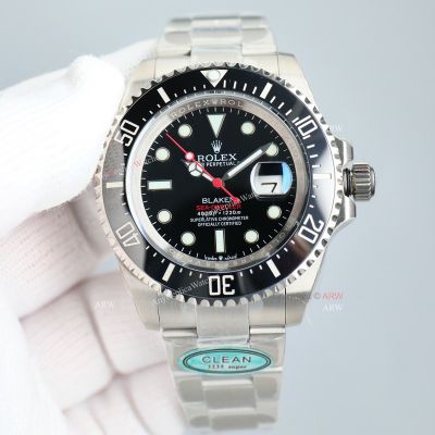 Clean Factory Rolex Submariner 3235 Black Face Watch 43mm